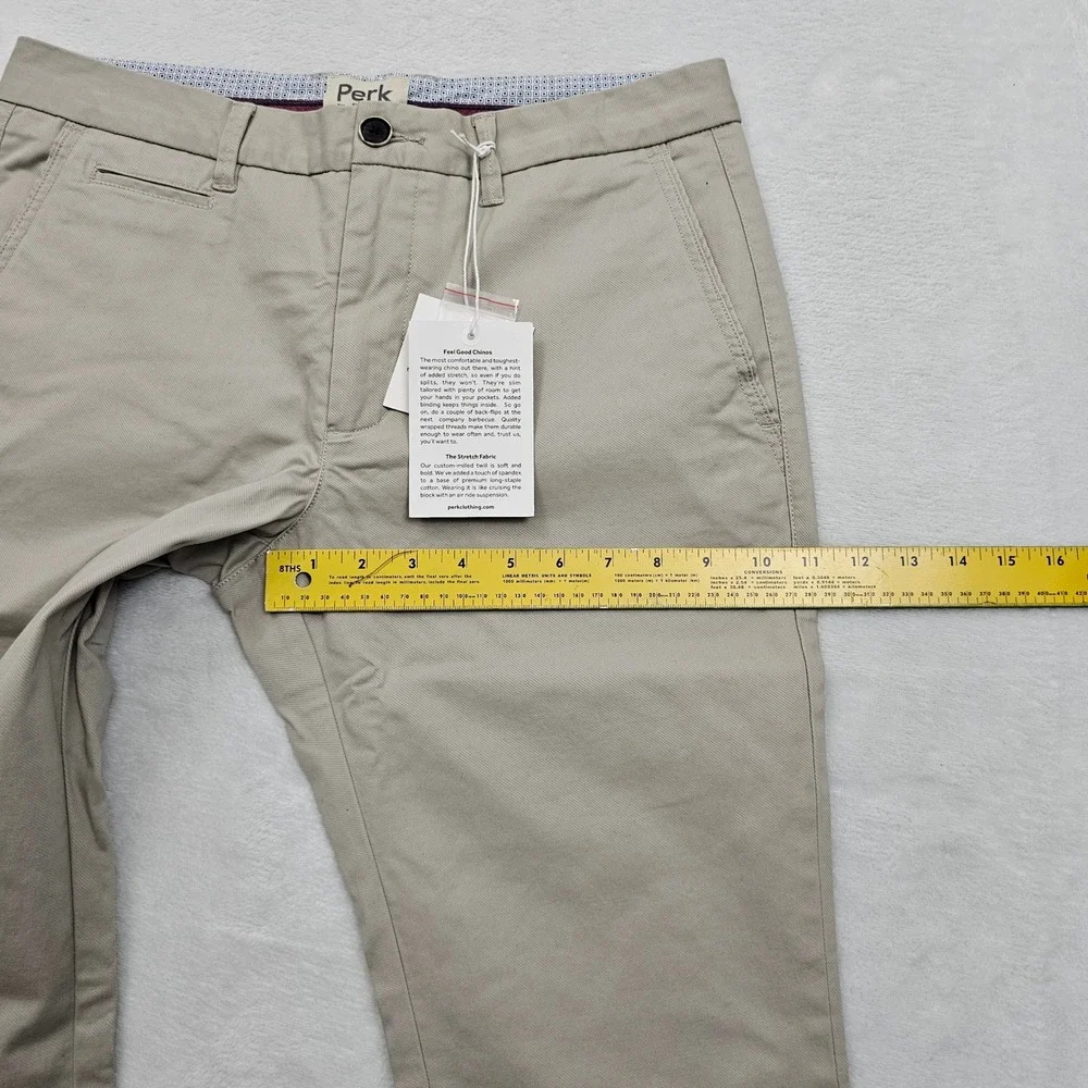 NEW Perk Feel Good Chinos Mens 32x30 Khaki Slim Fit Stretch PCH11NN323230 Preppy